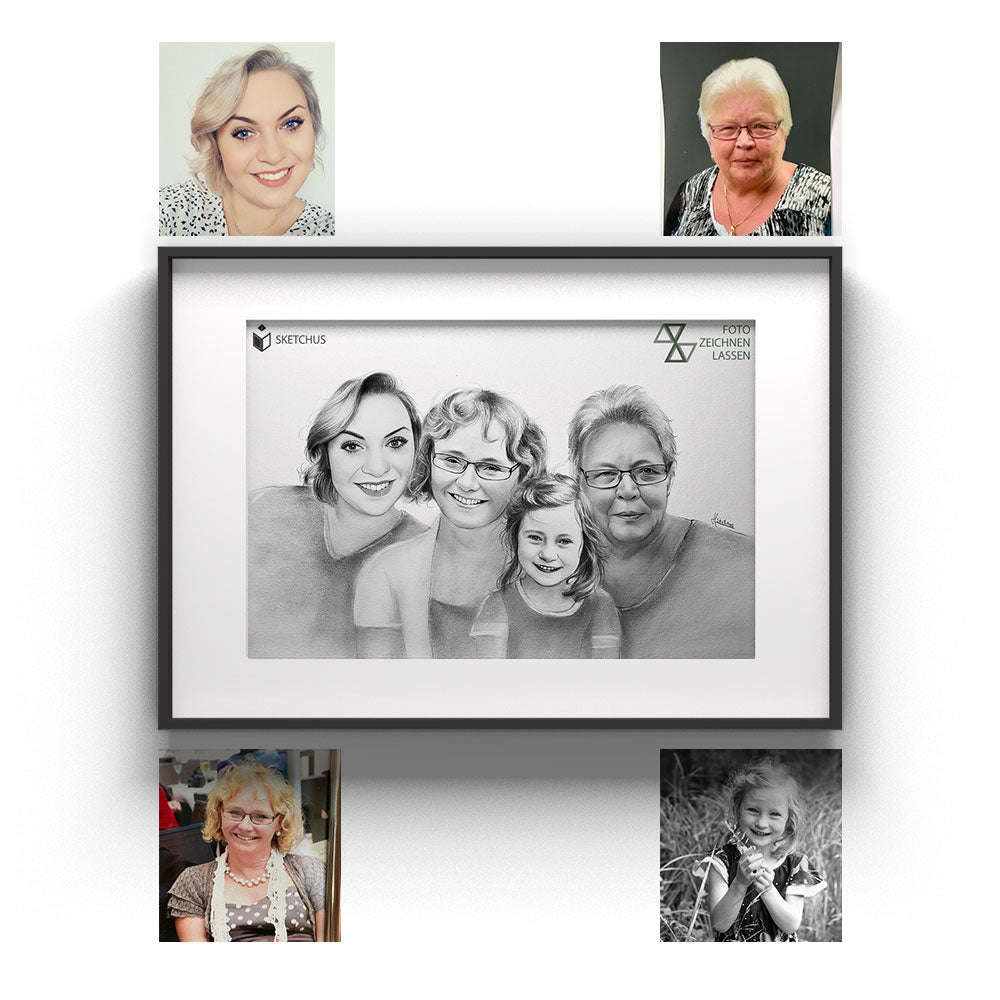 Portrait nach Fotovorlage von Hand zeichnen lassen - Portraitzeichnungen